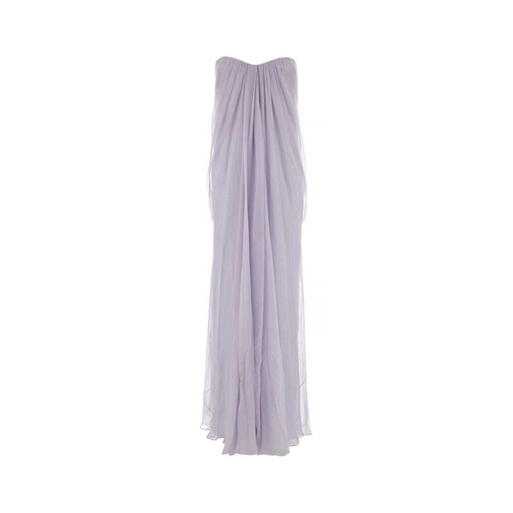 Alexander Mcqueen Women Lilac Silk Long Dress